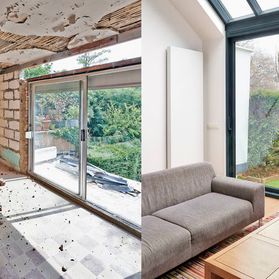 Reforma de salón con terraza, antes y después